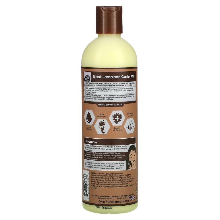 Okay Pure Naturals, Black Jamaican Castor Oil, черное ямайское касторовое масло, кондиционер, 355 мл (12 жидк. унций)