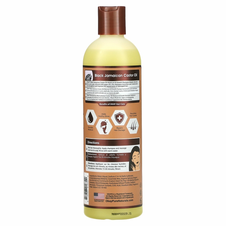 Okay Pure Naturals, Black Jamaican Castor Oil, черное ямайское касторовое масло, шампунь, 355 мл (12 жидк. унций)