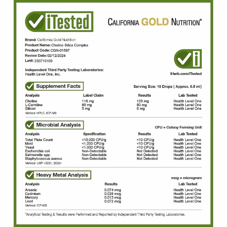 California Gold Nutrition, Холиновый и кремниевый комплекс, биодоступный и стабилизированный кремний (в виде ортокремниевой кислоты, OSA) для поддержки коллагена, 30 мл (1 жидк. унция)