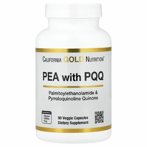 California Gold Nutrition, ПЭА 300 мг и PQQ 10 мг, 90 растительных капсул