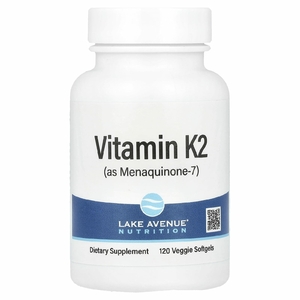Lake Avenue Nutrition, Витамин K2 (в виде менахинона-7), 50 мкг, 120 растительных капсул