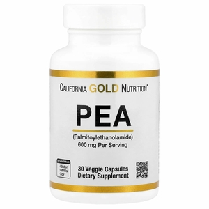 California Gold Nutrition, ПЭА (пальмитоилэтаноламид), 30 вегетарианских капсул (300 мг в 1 капсуле)