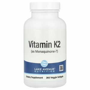 Lake Avenue Nutrition, витамин K2 (в виде менахинона-7), 50 мкг, 360 растительных капсул