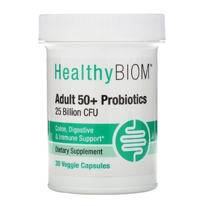 HealthyBiom, Пробиотики для людей старше 50 лет, 25 млрд КОЕ, 30 растительных капсул (Товар снят с продажи) 