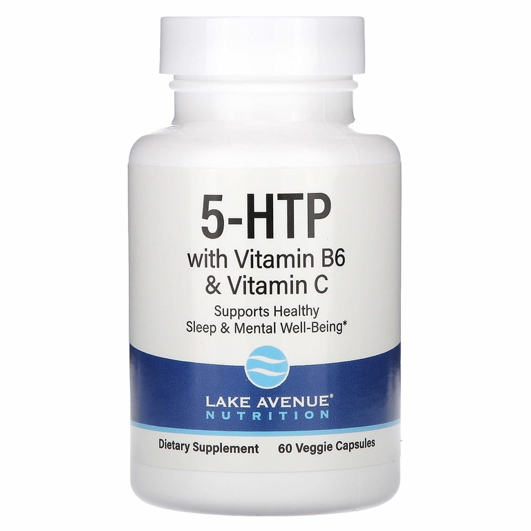 Lake Avenue Nutrition, 5-HTP с витаминами B6 и C, 100 мг, 60 растительных капсул
