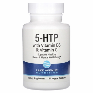 Lake Avenue Nutrition, 5-HTP с витаминами B6 и C, 100 мг, 60 растительных капсул