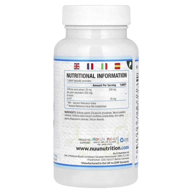 Nu U Nutrition, 5-гидрокситриптофан, 200 мг, 180 растительных таблеток (Товар снят с продажи) 