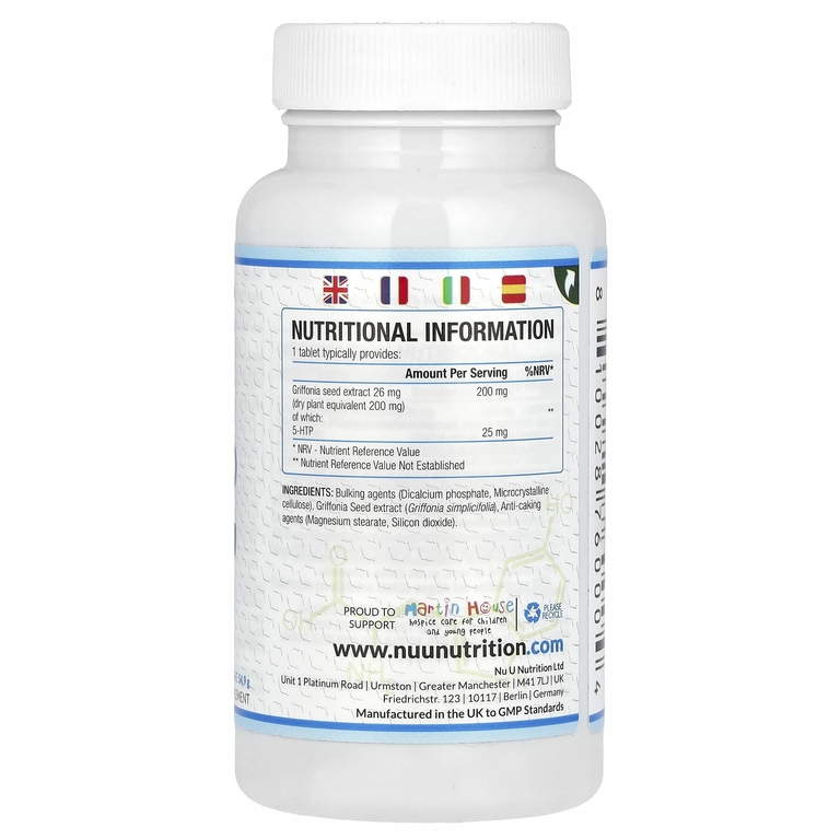 Nu U Nutrition, 5-гидрокситриптофан, 200 мг, 180 растительных таблеток (Товар снят с продажи) 