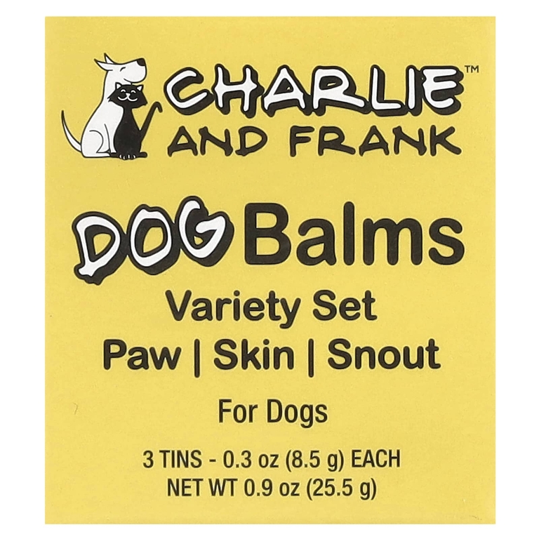 Charlie and Frank, набор бальзамов для собак, для лап, кожи и носа, 3 баночки по 8,5 г (0,3 унции)
