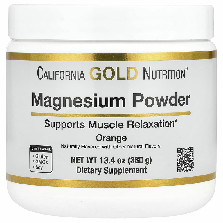 California Gold Nutrition, магний в растворимом порошке, со вкусом апельсина, 380 г (13,4 унции)