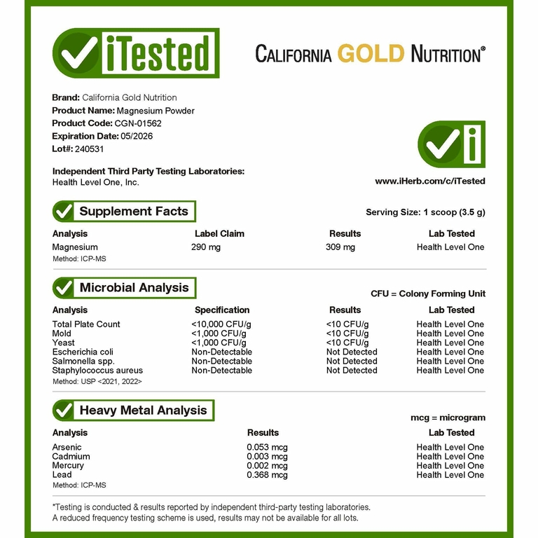 California Gold Nutrition, магний в растворимом порошке, со вкусом апельсина, 380 г (13,4 унции)