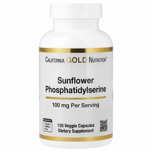 California Gold Nutrition, фосфатидилсерин подсолнечника, 100 мг, 120 растительных капсул
