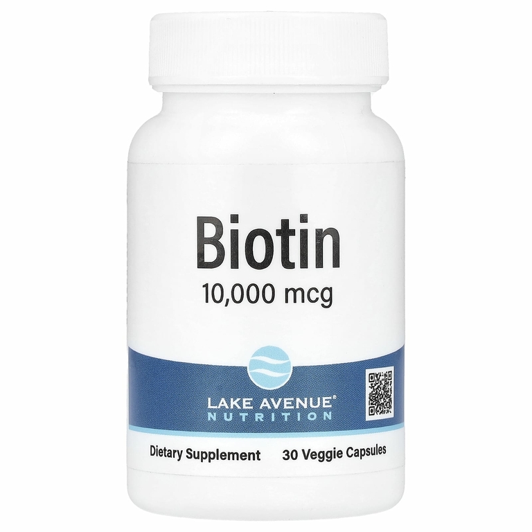 Lake Avenue Nutrition, Биотин, 10 000 мкг, 30 растительных капсул