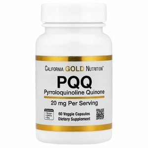 California Gold Nutrition, пирролохинолинхинон, 20 мг, 60 растительных капсул