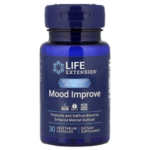 Life Extension, FLORASSIST®, пробиотик, для улучшения настроения, 30 вегетарианских капсул