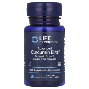 Life Extension, Advanced Curcumin Elite, экстракт куркумы, имбирь и турмероны, 30 капсул