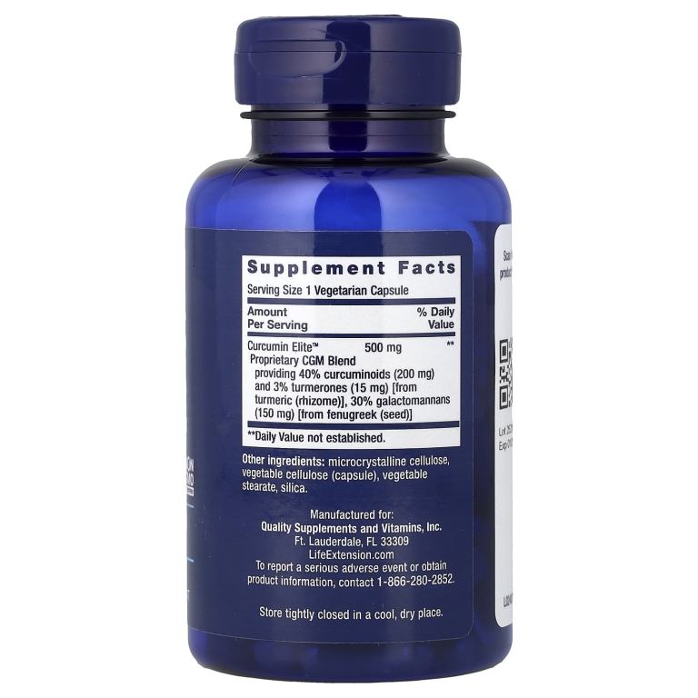 Life Extension, Curcumin Elite™, экстракт куркумы, 60 вегетарианских капсул