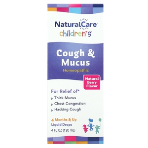NaturalCare, Children's Cough & Mucus, от 4 месяцев и старше, натуральные ягоды, 120 мл (4 жидк. унции)