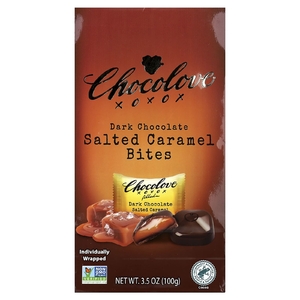 Chocolove, кусочки темного шоколада, соленая карамель, 55% какао, 100 г (3,5 унции)
