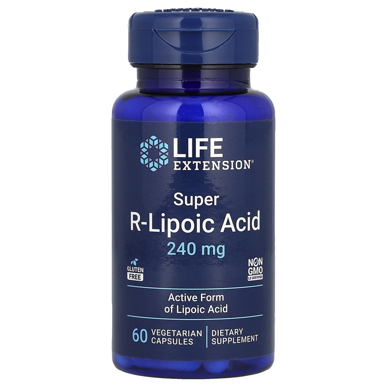 Life Extension, супер R-липоевая кислота, 240 мг, 60 вегетарианских капсул