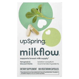 UpSpring, Milkflow, пажитник и кникус благословенный, 100 растительных капсул (Товар снят с продажи) 