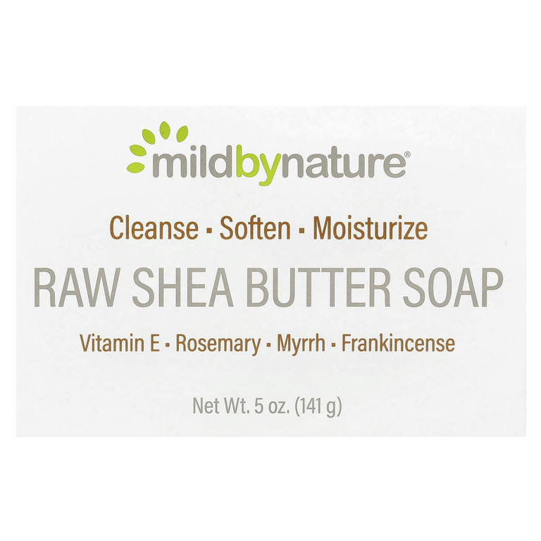 Mild By Nature, кусковое мыло с сырым маслом ши, с витамином E, розмарином, миррой и ладаном, 141 г (5 унций)