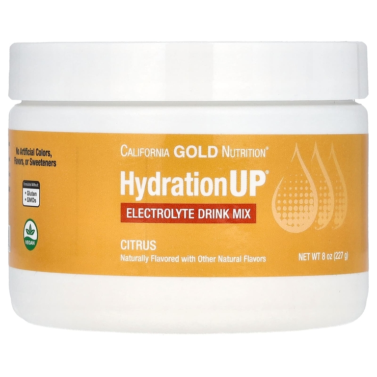 California Gold Nutrition, HydrationUP®, смесь для приготовления напитка с электролитами, с цитрусовым вкусом, 227 г (8 унций)