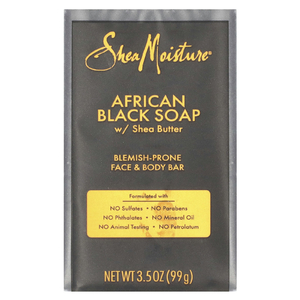 SheaMoisture, африканское чёрное мыло с маслом ши для устранения несовершенств кожи лица и тела, 99 г