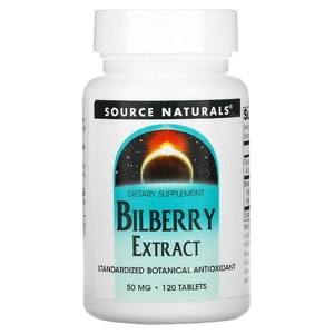 Source Naturals, экстракт черники, 50 мг, 120 таблеток