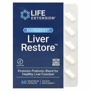 Life Extension, FLORASSIST Liver Restore, добавка для здоровья печени, 60 вегетарианских капсул