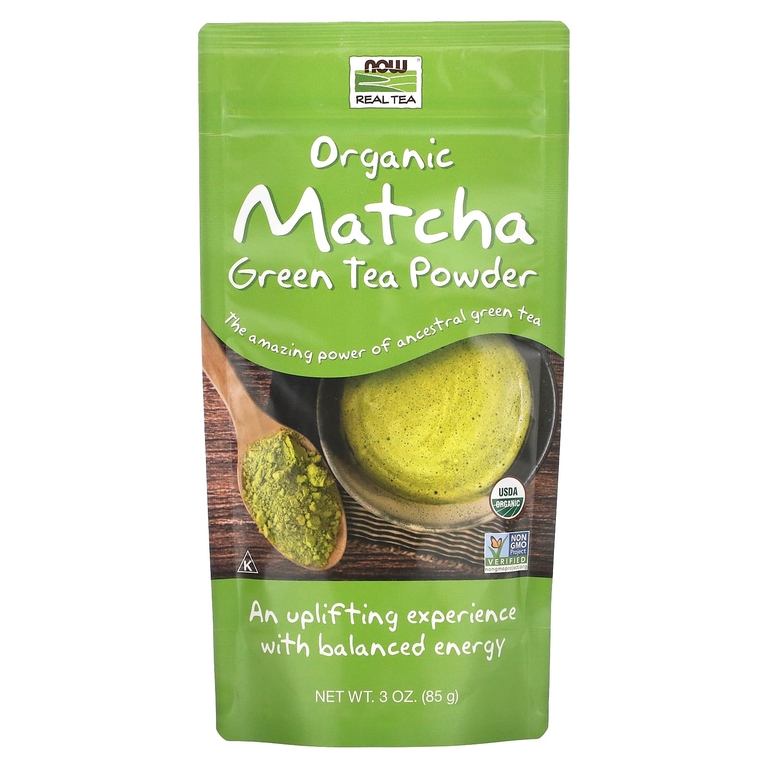 NOW Foods, Real Tea, органический зеленый чай матча в порошке, 85 г (3 унции)