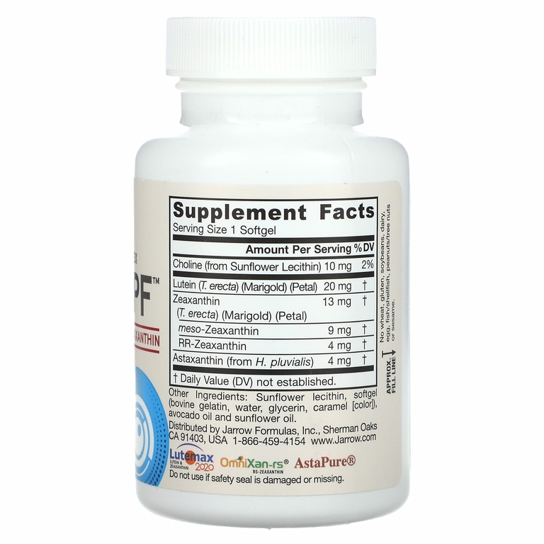Jarrow Formulas, MaculaPF, комплекс каротиноидов, 60 капсул