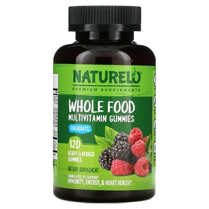 NATURELO, цельнопищевые витаминные жевательные таблетки для детей, ягодный вкус, 120 жевательных таблеток
