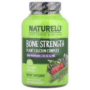 NATURELO, комплекс с растительным кальцием для прочности костей, 120 вегетарианских капсул